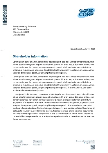 Professional letter